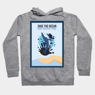 Save The Ocean Keep The Sea Plastic Free Turtle Scene Hoodie